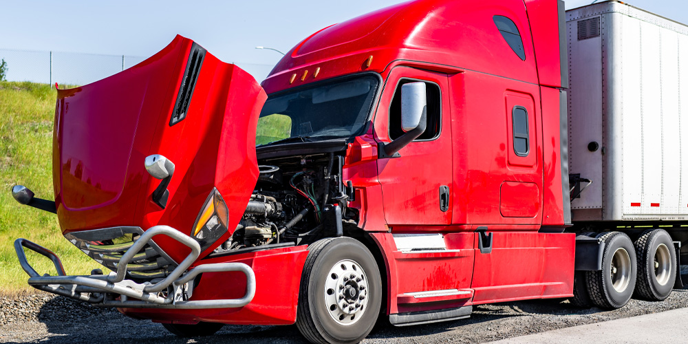Image of a big heavy red truck